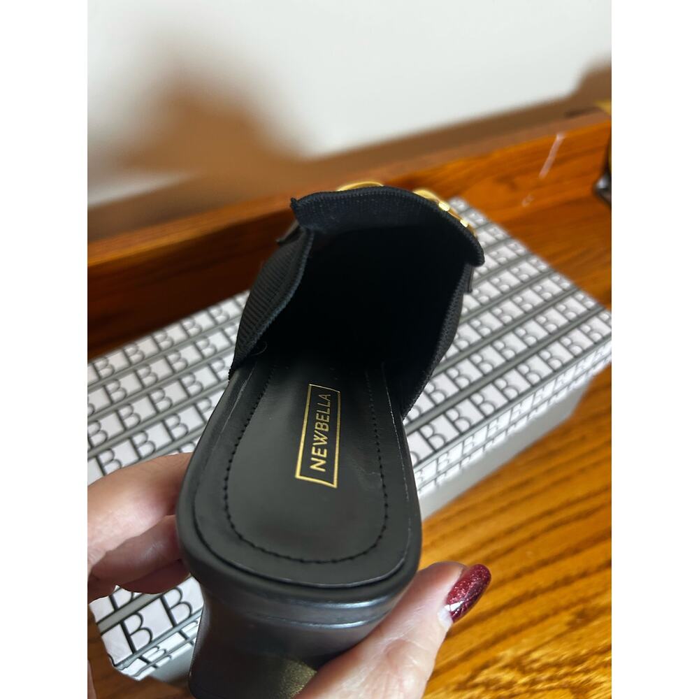 NewBella Size 10 New Black Sling Back Pump Mule heel Casual - Picture 4 of 8